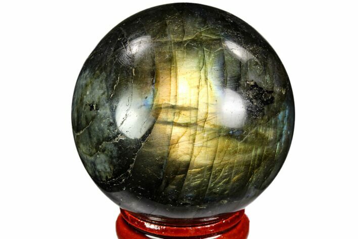 Flashy, Polished Labradorite Sphere - Great Color Play #105747